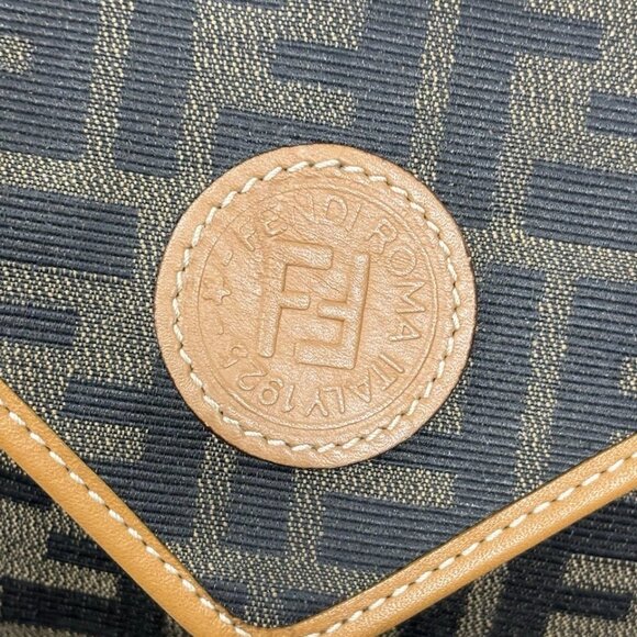FENDI ZUCCA**COATED CANVAS** MONOGRAM CLUTCH/BAG - Picture 4 of 15